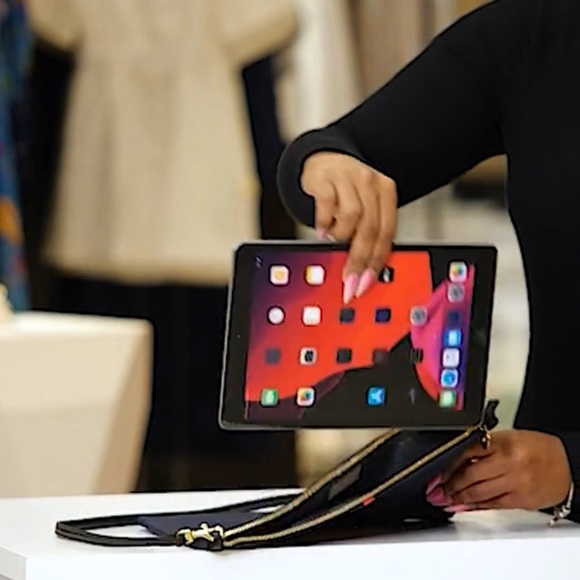 Authentic CLARE V Suede leather/leather strap zip top clutch/Crossbody - Picture 12 of 15